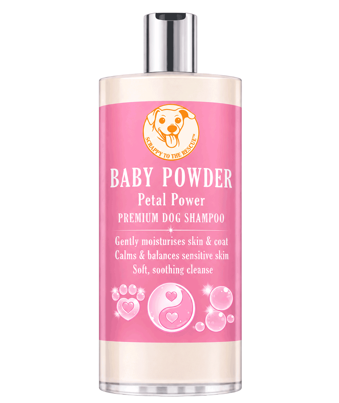 Baby Powder Petal Power Premium Dog Shampoo bottle on a white background